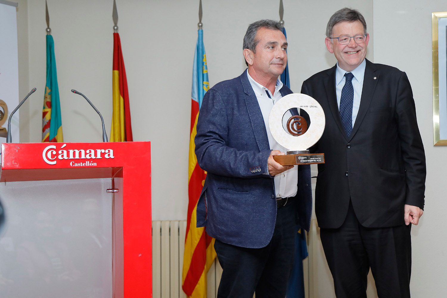 Cítrics Roquetes, miembro de la Red Nodus, recibe el galardón Accord a la Calidad Social de la Cámara de Comercio de Castellón 2018.